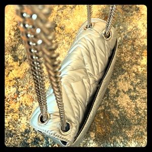 Michael Kors Silver Peyton Quilted Shoulder Chain